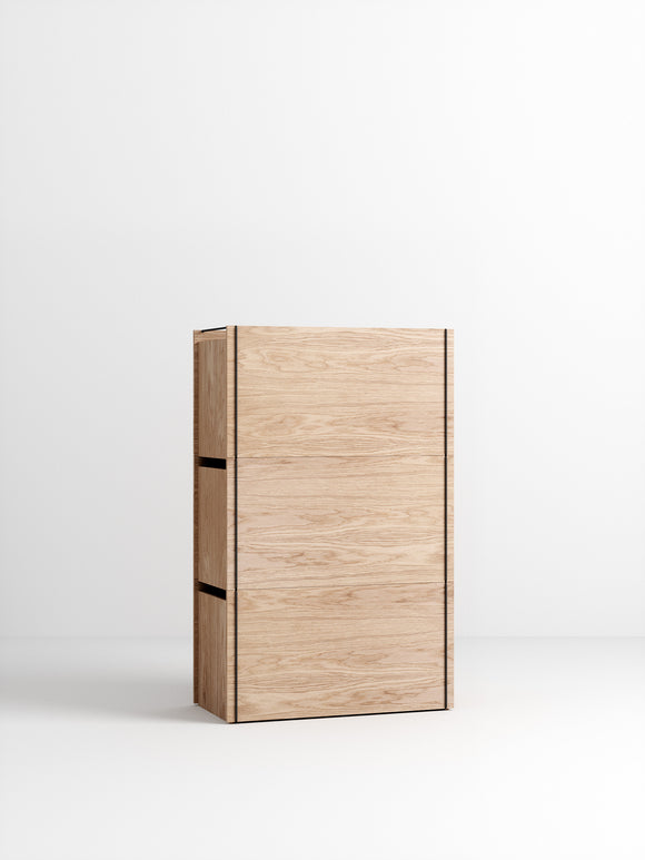 Storage Box - Oak/Black - set of 3