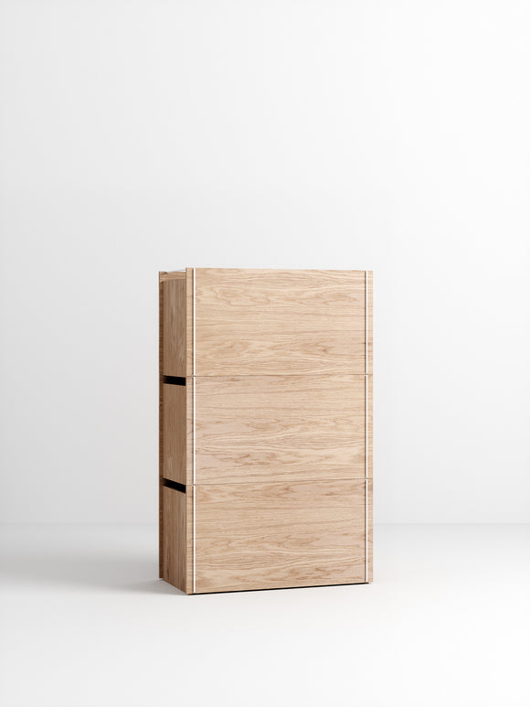 Storage Box - Oak/White - set of 3