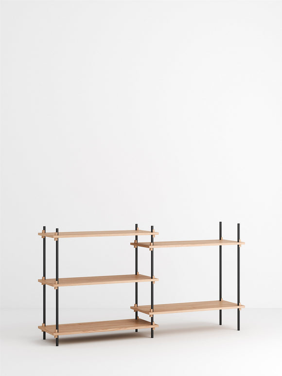 Shelving system, oak, double low