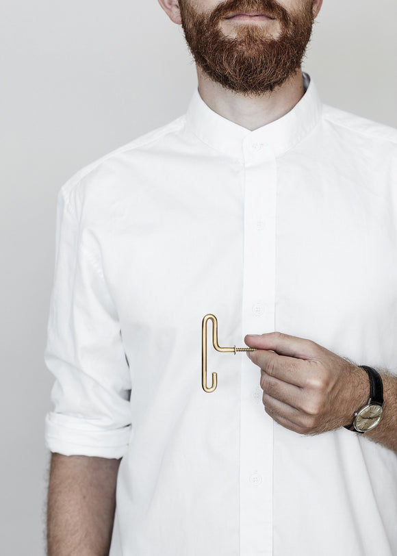 Wall Hook - Matt Gold - Small (x2)
